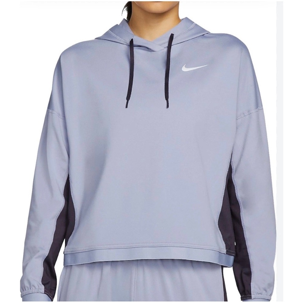 Nike Pacer Therma-FIT Running Hoodie Purple Cropped Pullover Womens Large DD640